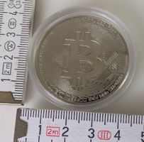 silbrige Bitcoin Münze, Neu!