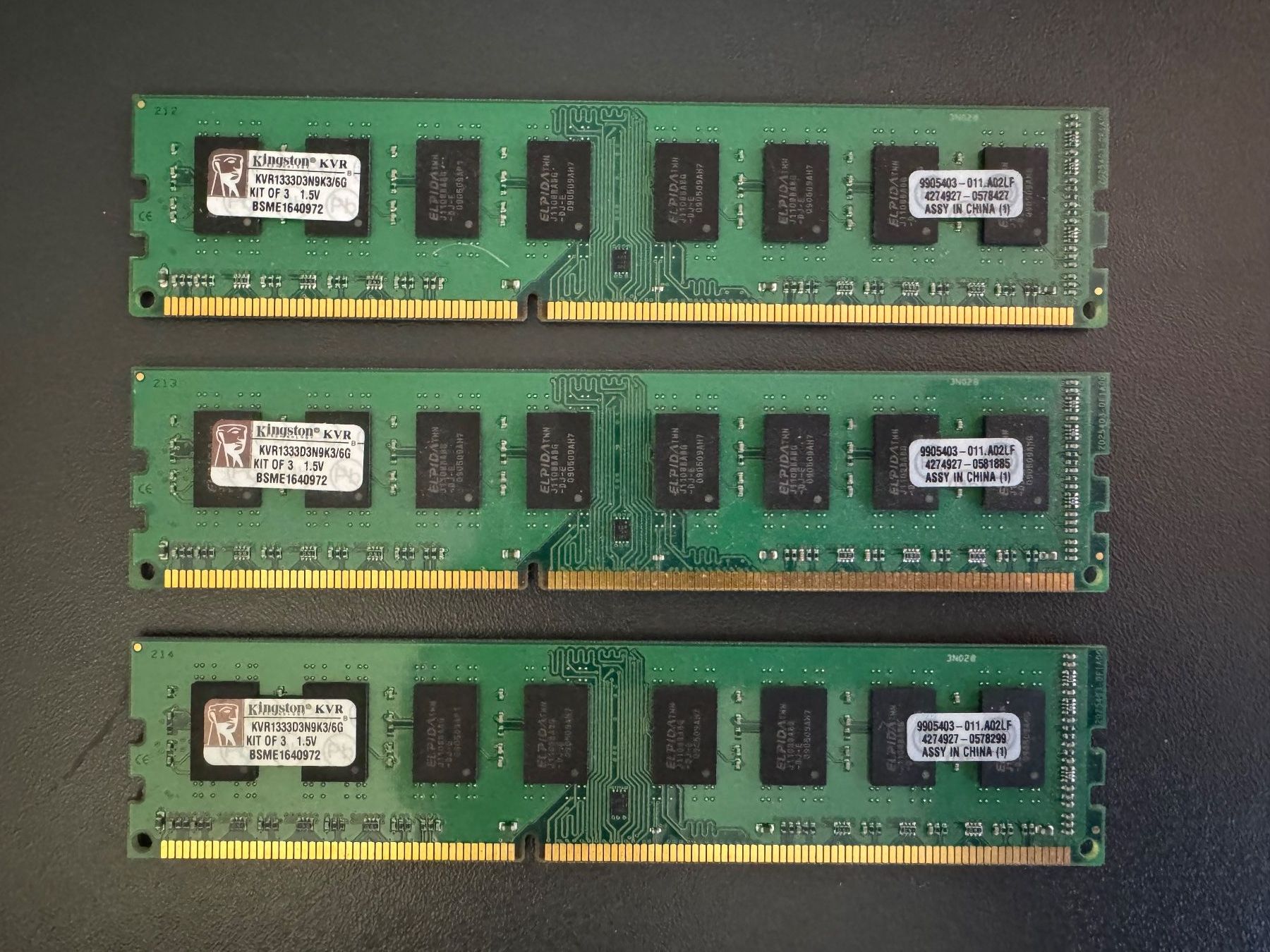 Kingston Memoria / RAM: Kingston KVR1333D3N9K3/6G DDR3 Memory RAM – Usato da Zürich venduto da Greg79