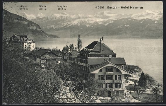 Cartes postales: Gunten, Hotel Hirschen, Eiger, Mönch un – D'occasion à Berlin par bartko-reher