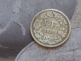 1/2 Fr. 1850 A - Helvetia assise la 1ère de la série