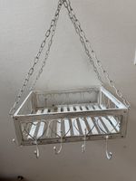 Hängeregal mit Haken Metall weiss Shabby Top Zustand