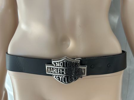 Harley-Davidson Ledergürtel schwarz mit Logo Schnalle