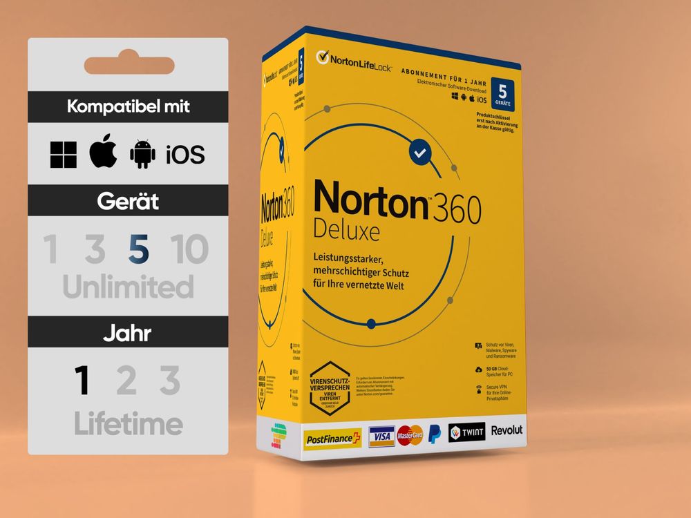 Norton 360 Deluxe / 5 Geräte / 12 Monate (Neu (gemäss Beschreibung)) in ...