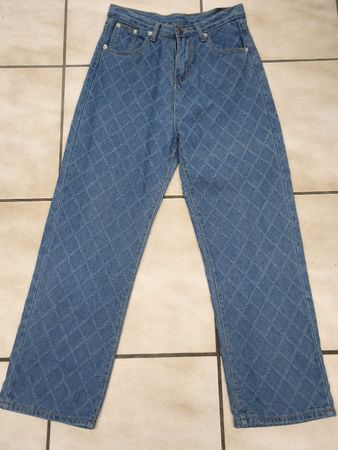 Jeans mit Rautenmuster blau Grösse S guter Zustand
