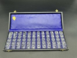 Vintage Pentel Co. Crystal Glass Knife Rests in Box