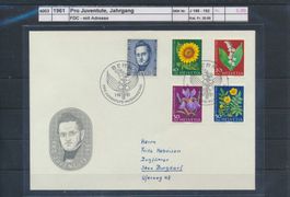 1961 Pro Juventute, Jahrgang, FDC - mit Adresse