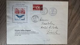 1939 Ballin Flug Wettfliegen mit Aarau Block und Unterschrif