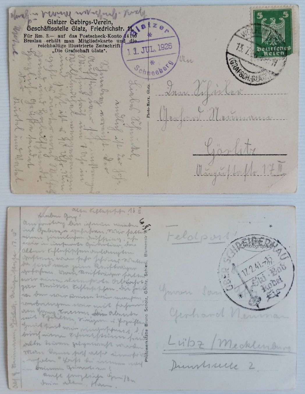 Cartoline postali: AK: 17x Schlesien / Polen, 1926-41 – Usato da Oberriet SG venduto da Manick 9