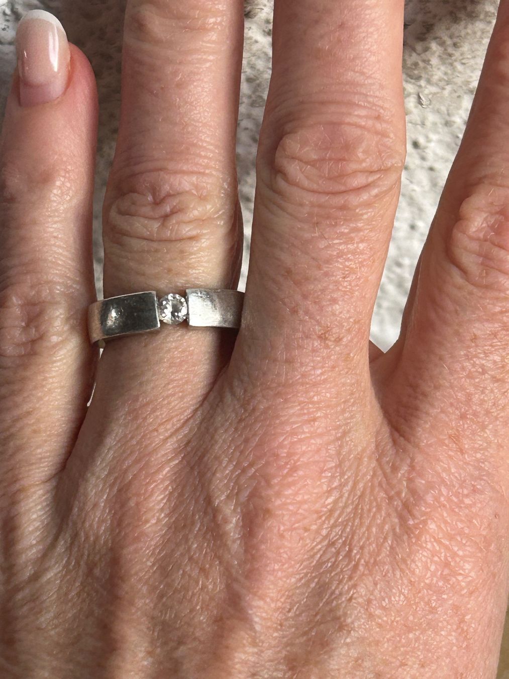 Ringe: Silber Ring mit Zirkonia Stein  (56/57) – Gebraucht aus Laufen von Bellebellezza 1