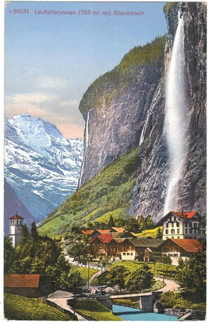 Cartes postales: AK Lauterbrunnen mit Staubbach – D'occasion à Zürich par tol_b7c7