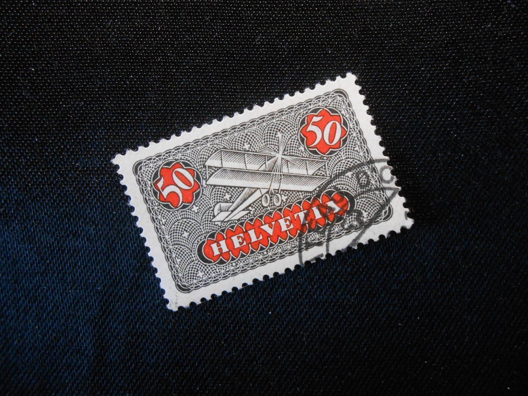Tutti i francobolli: CH  ZNr 9  50C  Flugpost  1923  Z CHF 35 – Usato da Hallwil venduto da pkaiser44