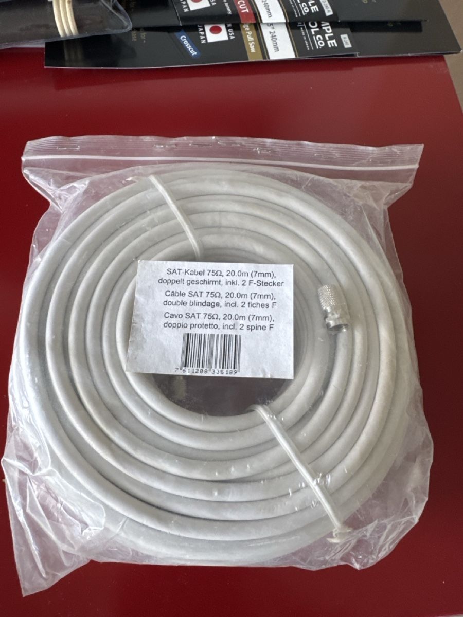 Kabel: SAT-Kabel 75 Ohm 20.0m – Neu und originalverpackt aus Arlesheim von bensway