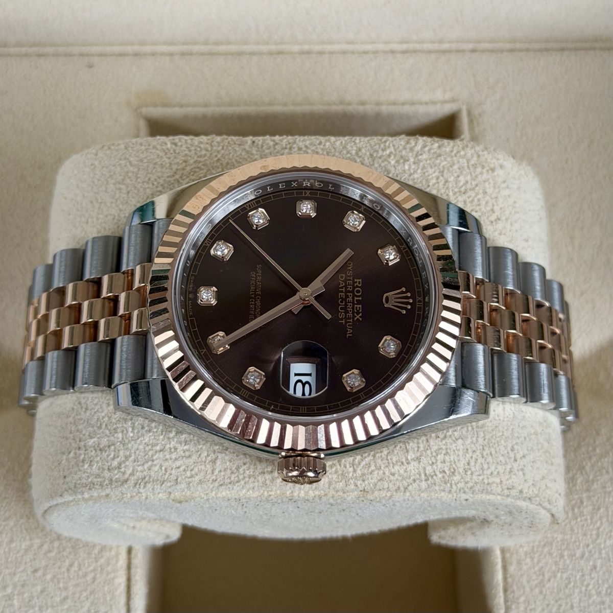 Rolex Orologi: Rolex Datejust 41 Chocolate Diamond 2023 – Usato da Zizers venduto da Taktgeber 1