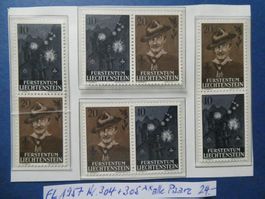 FL 1957 Nr. 304+305 postfrisch ** alle Paare