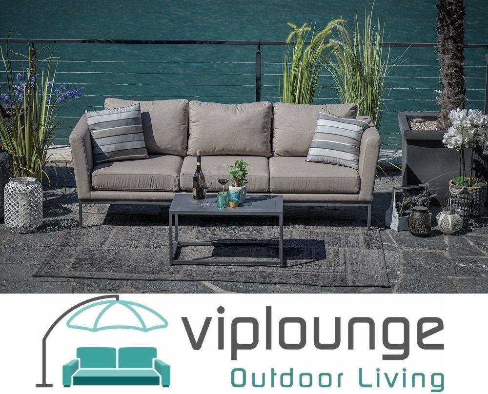 Viplounge Divani: Dreiersofa Sunbrella sandbraun – Nuovo e nell'imballaggio originale da Uznach venduto da viplounge