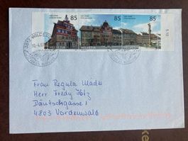 Schweiz 2007 Brief 3er-Streifen 1000 J Stein am Rhein sauber