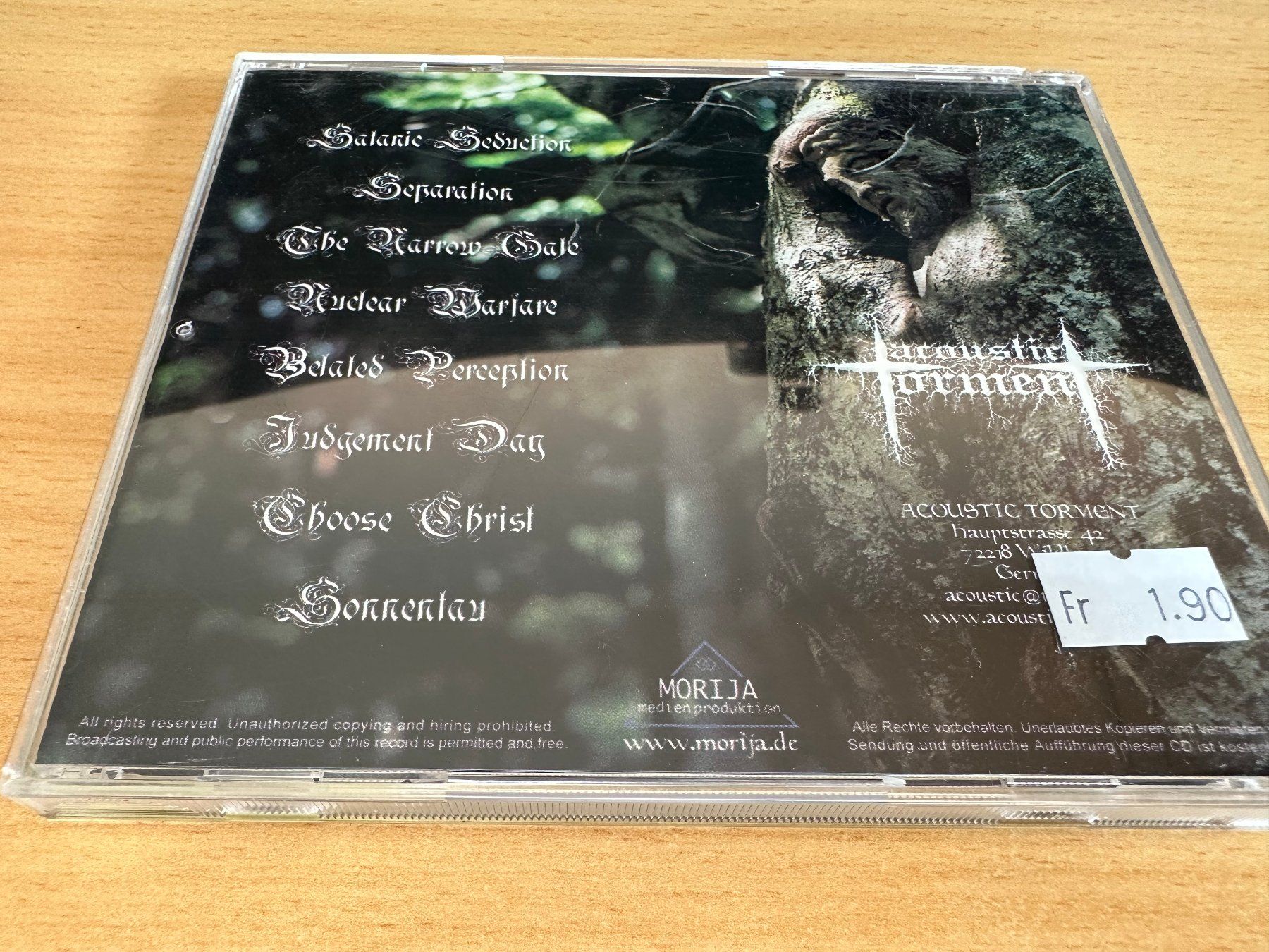 CD: Acoustic Torment – Schwarzwald – Usato da Rikon im Tösstal venduto da Alpenmutz 1