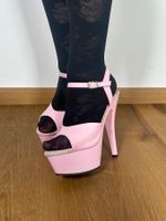 Pleaser Kiss Pink Platform Heels Lack Pole Dance Gr 38 Neu