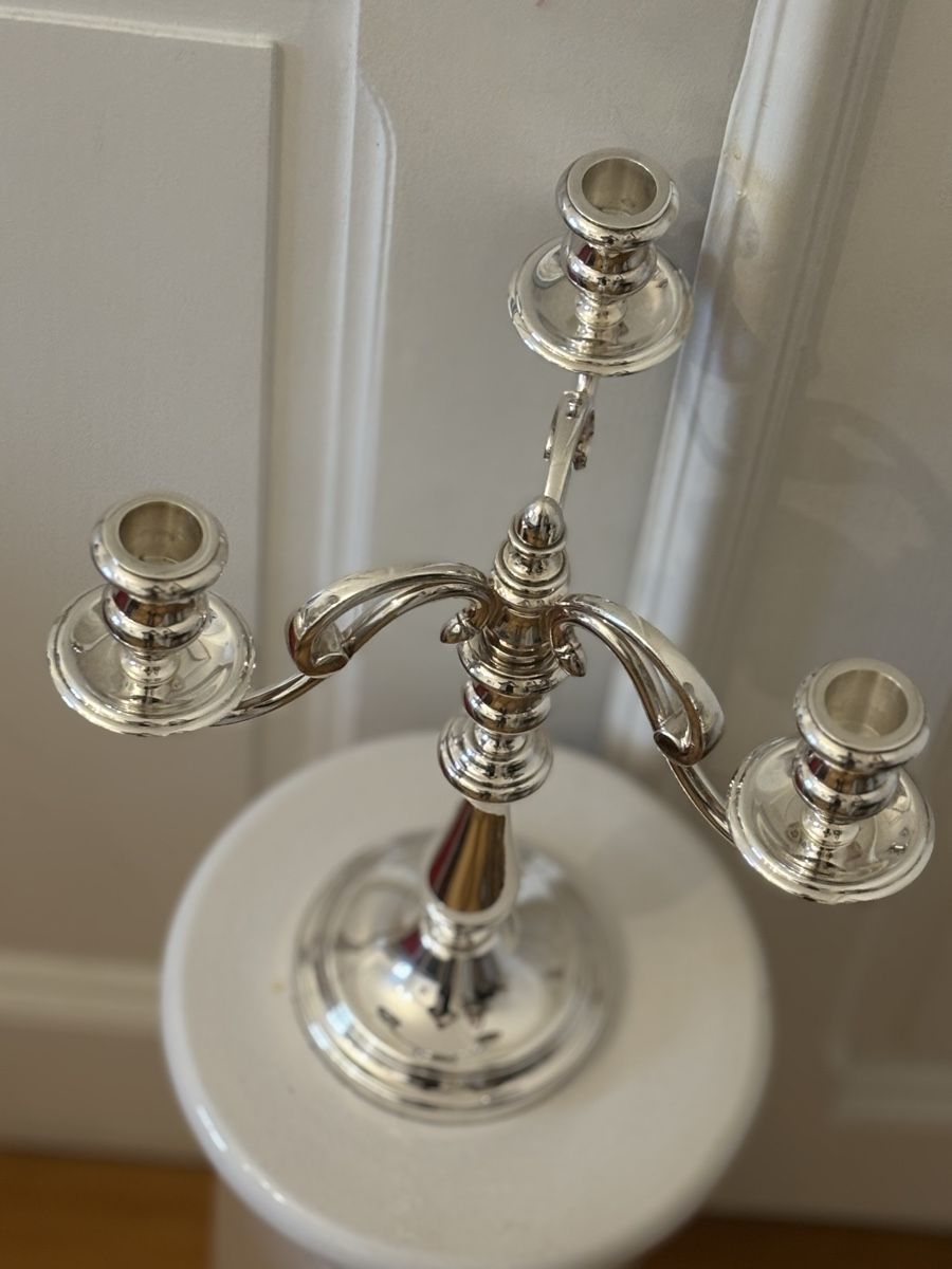 Christofle Portacandele: Christofle, chandelier à trois bras – Usato da Genève venduto da ati_tj8f 2