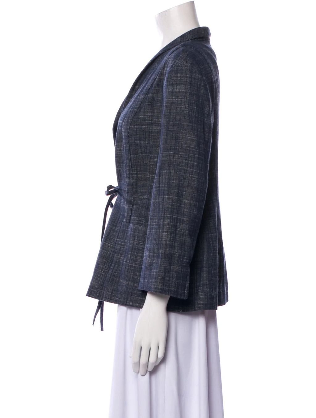 Dior Giacche: Christian Dior Fall 2021 Navy Textured Tie-Front Jacket FR40 – Usato da Dübendorf venduto da ChicReEdition 1