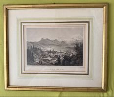 Stich Luzern mit dem Rigi gerahmt guter Zustand