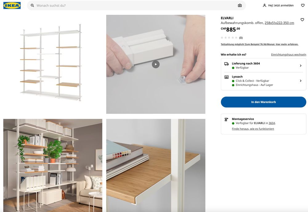 Kleiderregal Ikea ELVARLI (Gebraucht) in für CHF 200 – nur Abholung auf ...