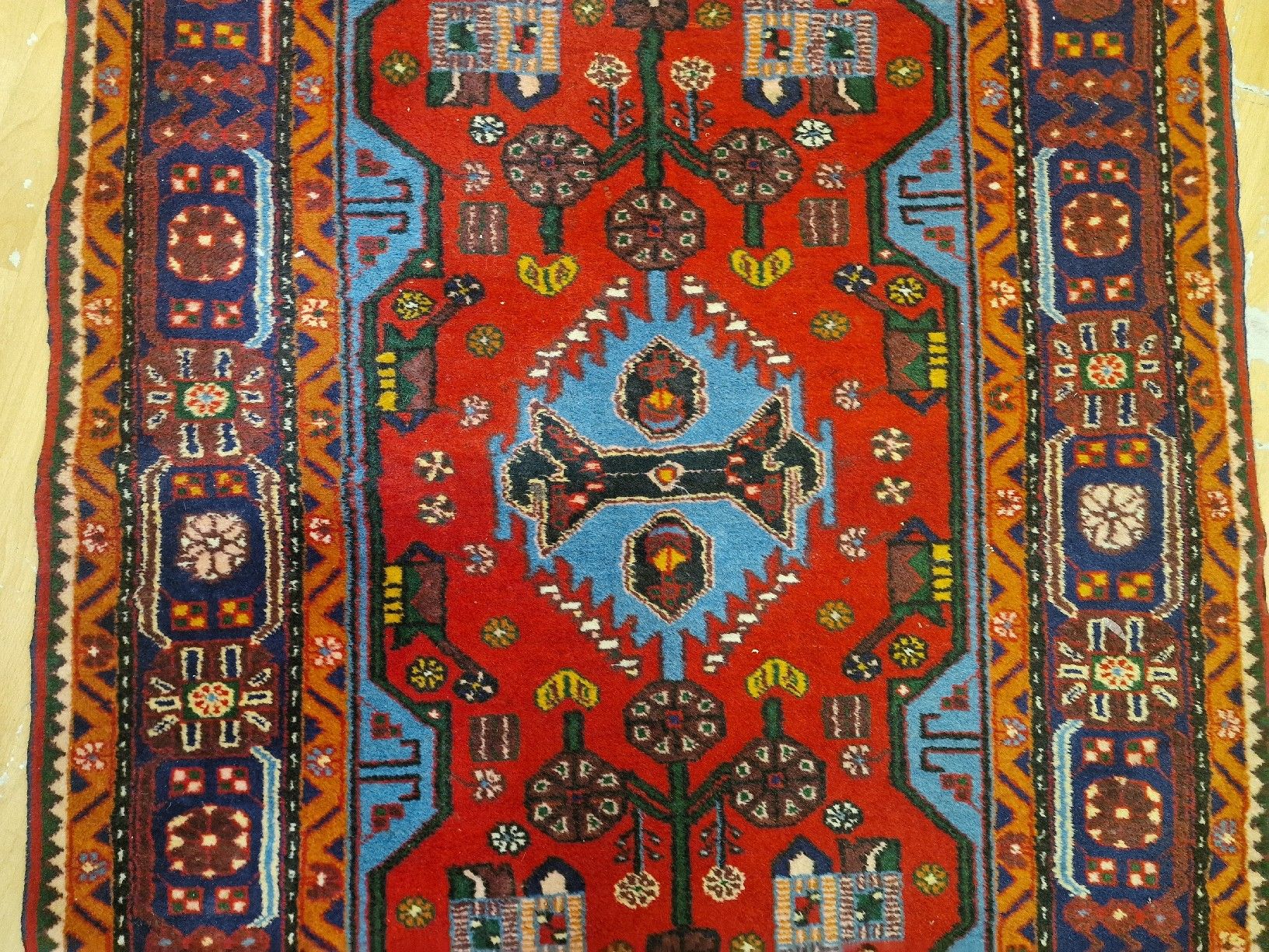 Tappeti: Orientteppich handgeknüpft rot blau gemustert – Usato da BERN venduto da Intarsia 2