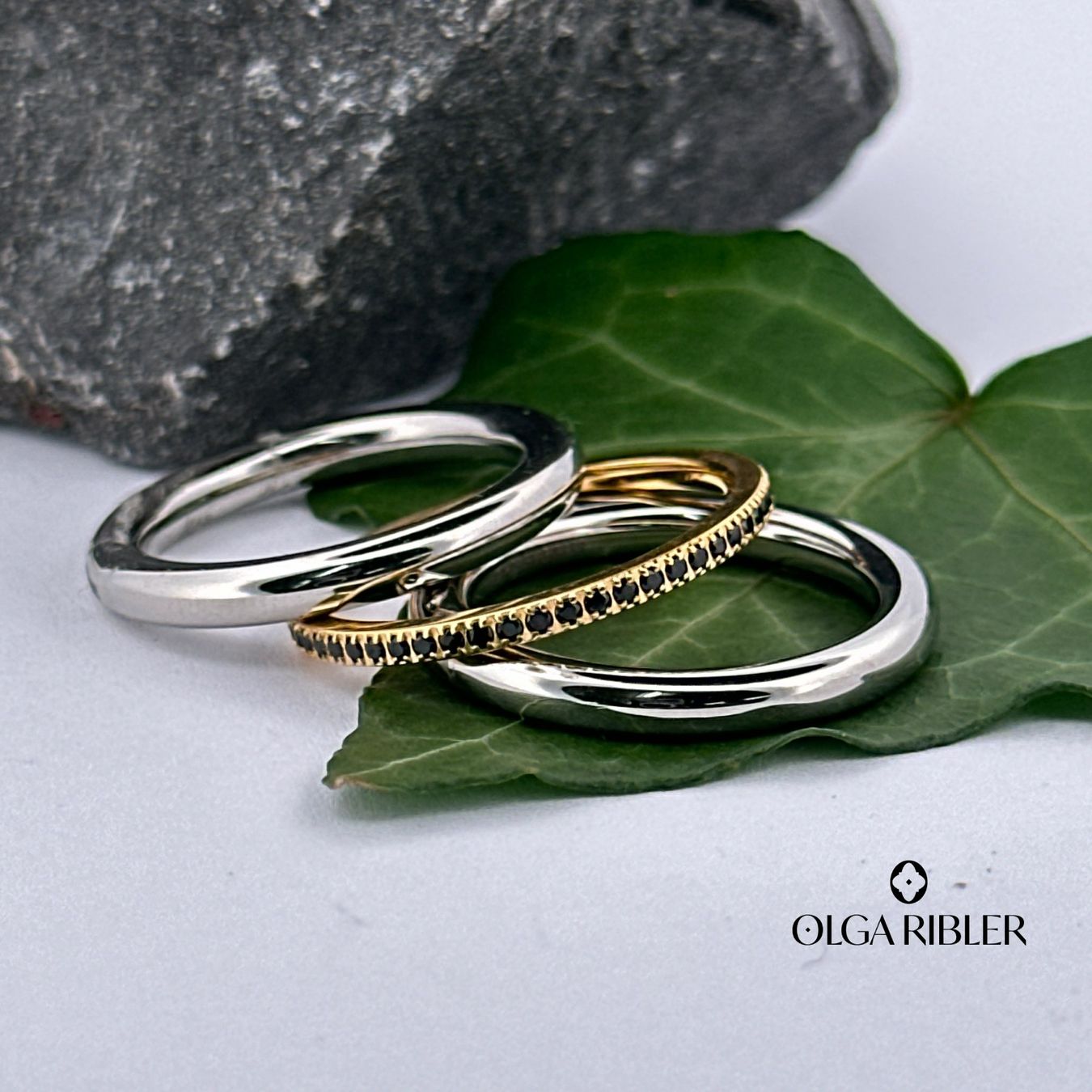 Olga Ribler Anelli: Edelstahl Set aus 3 Ringen Grösse 58 – Nuovo (secondo la descrizione) da Luzern venduto da Schmuckoutlet 2