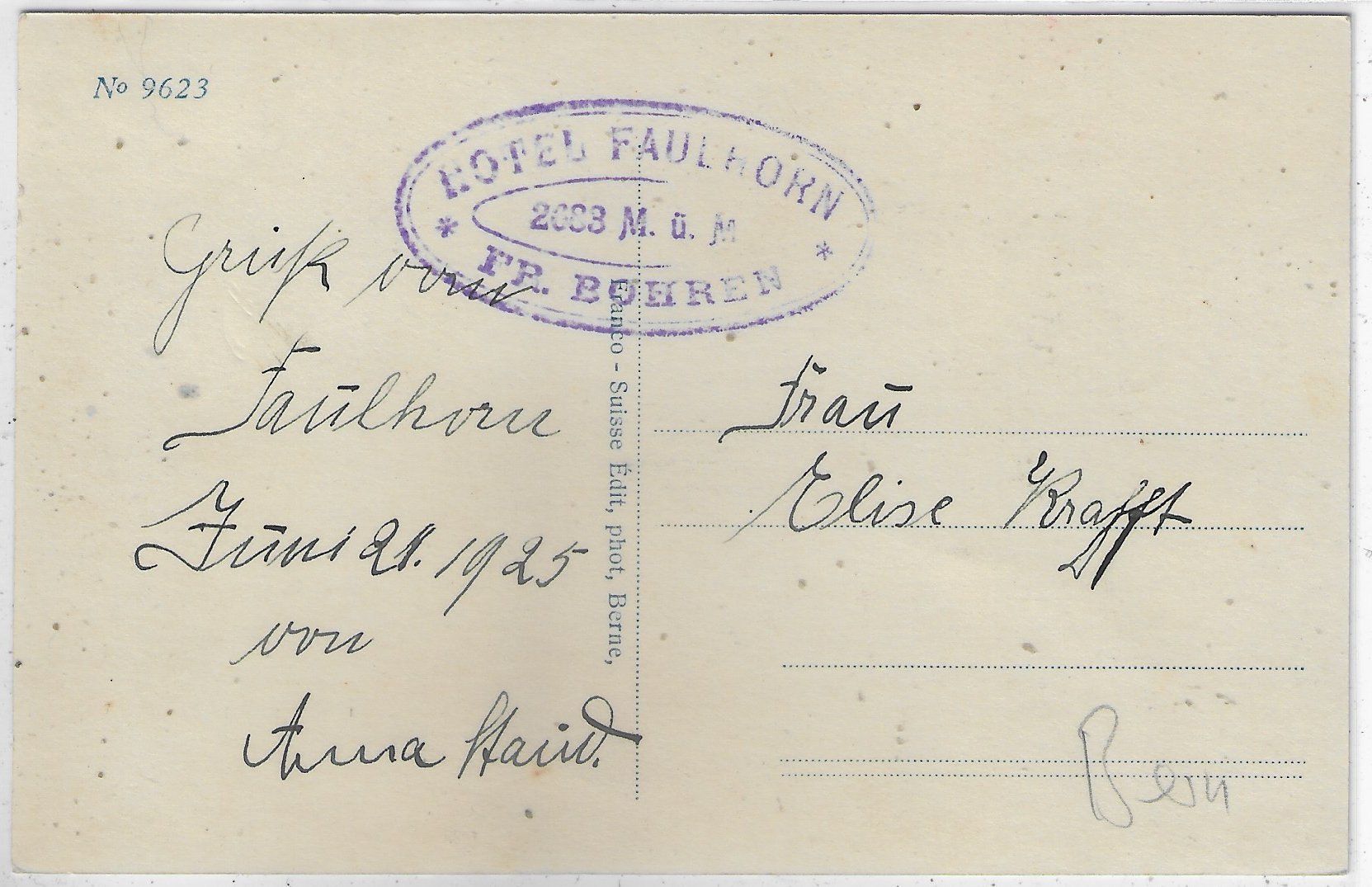 Cartes postales: Faulhorn-Hotel – D'occasion à Ettingen par Kartenplanet 1