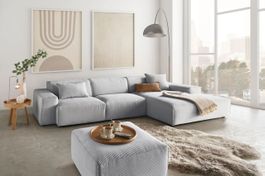 Ecksofa Eastport in Cord grau rechts