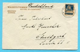 Brief von Brunnen nach Stuttgart 1929 - Abs: Waldstätterhof