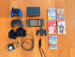 Nintendo Switch mit 2 extra Controller und 5 Games