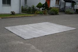Grauer Flokati-Teppich 300 x 395 cm gross