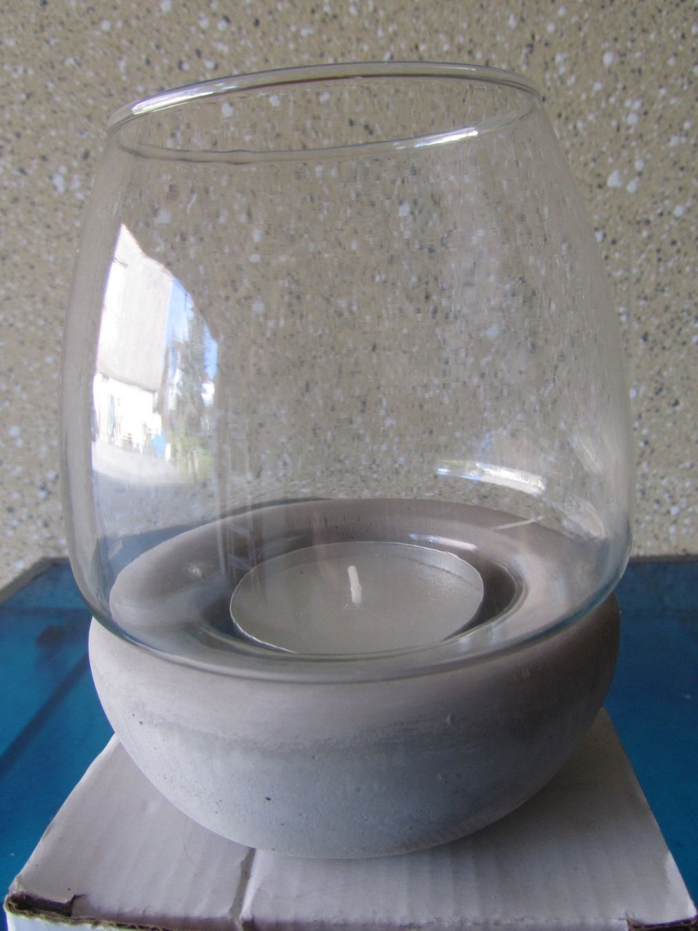 Tutte le decorazioni: Windlicht aus Glas und Zement – Usato da Seengen venduto da mikelele 1