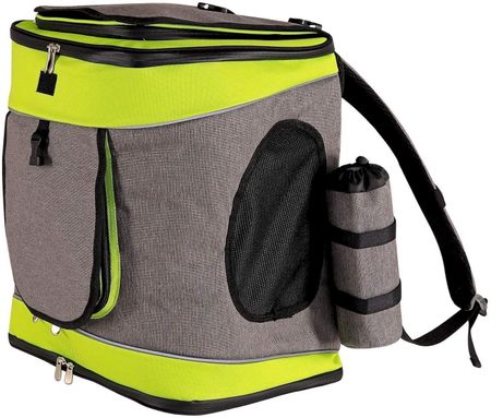 Haustierrucksack faltbare grau/grün