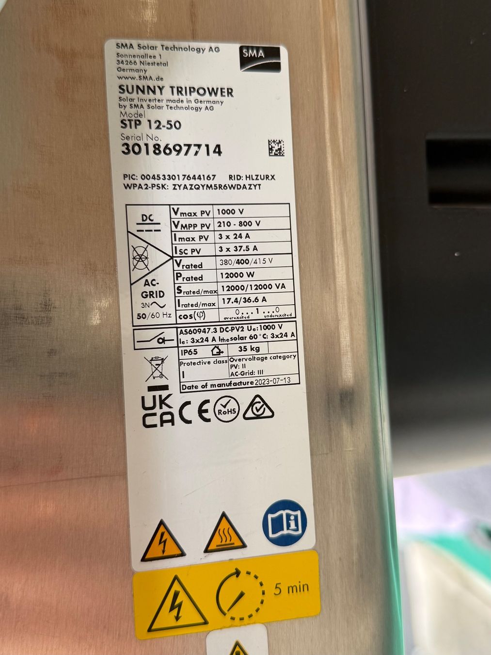 Wechselrichter: Wechselrichter - SMA Sunny Tripower X12 – Gebraucht aus Konolfingen von mhausb 1