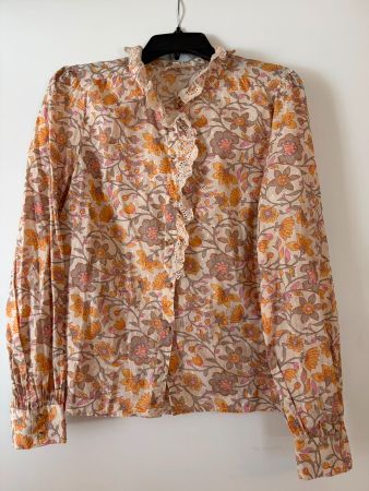Sezane Chloe Bluse Yellow Garden, Gr. 40