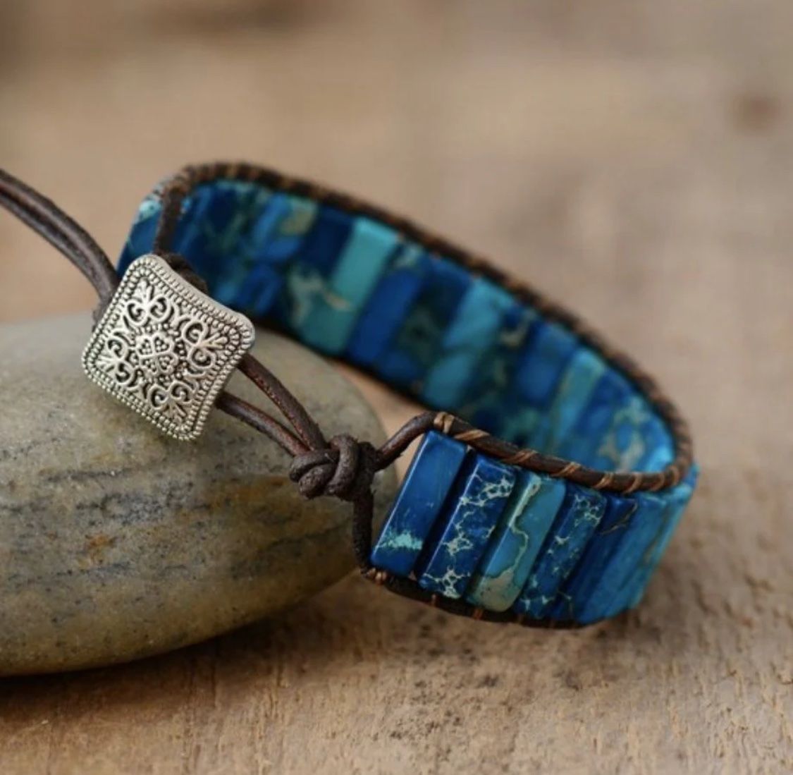 Bracciali & Braccialetti: Boho blue OCEAN Jaspis Armband – Usato da Welschenrohr venduto da Mona_Ricardo