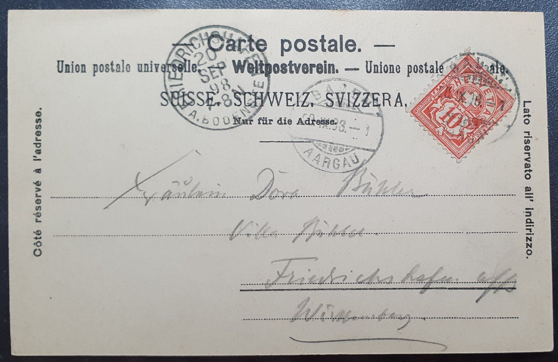 Cartoline postali: Gruss aus Baden 1898 TOP – Usato da Kreuzlingen venduto da Rschweiz1 1