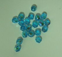 Glasschliffperlen Aquablau AB 6 mm
