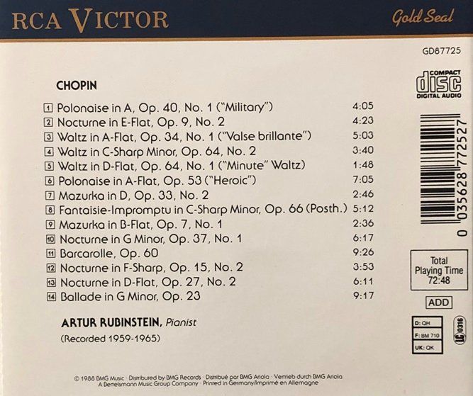 CD: Artur Rubinstein - The Chopin Collection – Usato da Grüningen venduto da azulamarillo 1