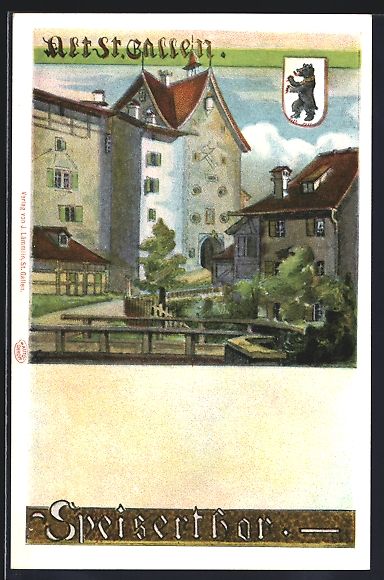 Cartes postales: St. Gallen, Speiserthor mit Wappen – D'occasion à Berlin par bartko-reher