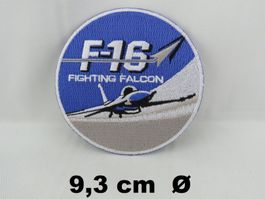 F-16 Fighting Falcon - Aufnäher - Aufbügler - 9,3cm  Ø