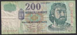 Ungarn 200 Forint 1998 interessante Nummer Serie FF 7771747