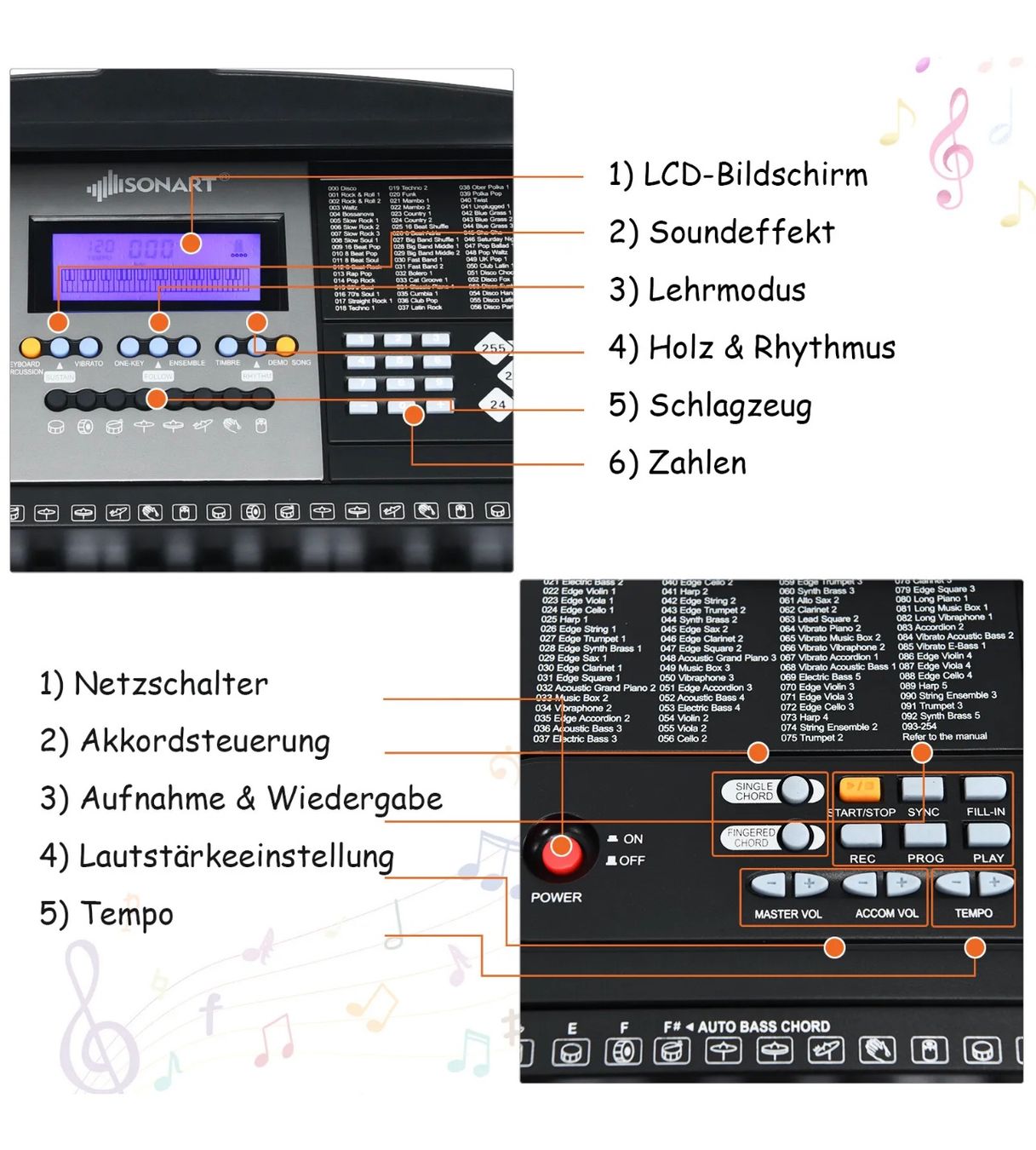 Musikinstrumente: + 61 Tasten Keyboard  E-Piano + Ständer kopfhörer – Neu und originalverpackt aus Amriswil von  7