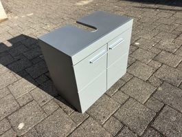 Waschbeckenunterschrank grau mit zwei Türen