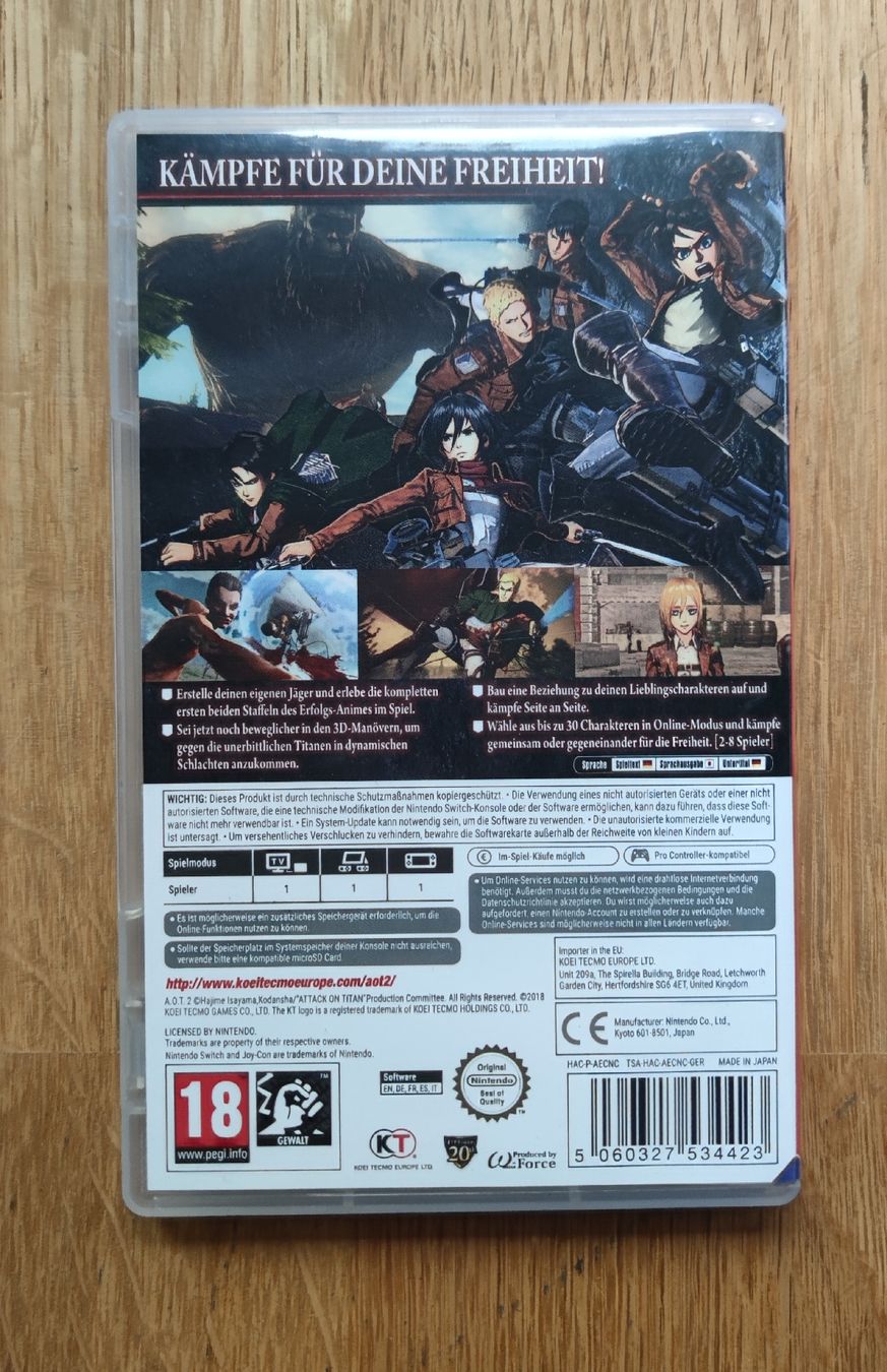 Giochi: A.O.T. 2 Attack on Titan 2 | Nintendo Switch – Usato da Langnau am Albis venduto da lew_k2bg 1