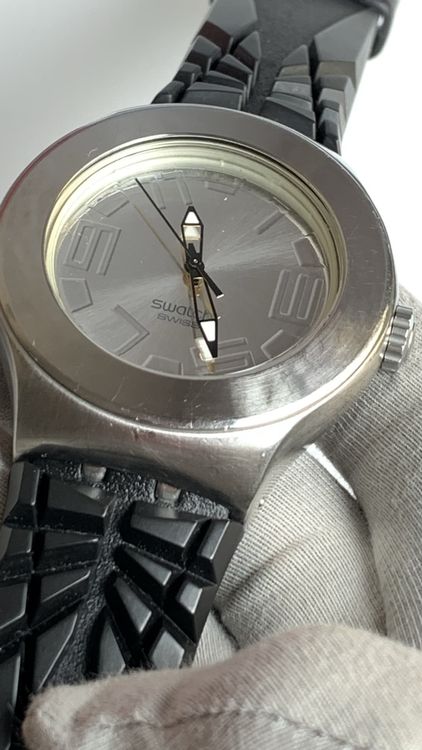 Swatch Irony Armbanduhr schwarz silber 3