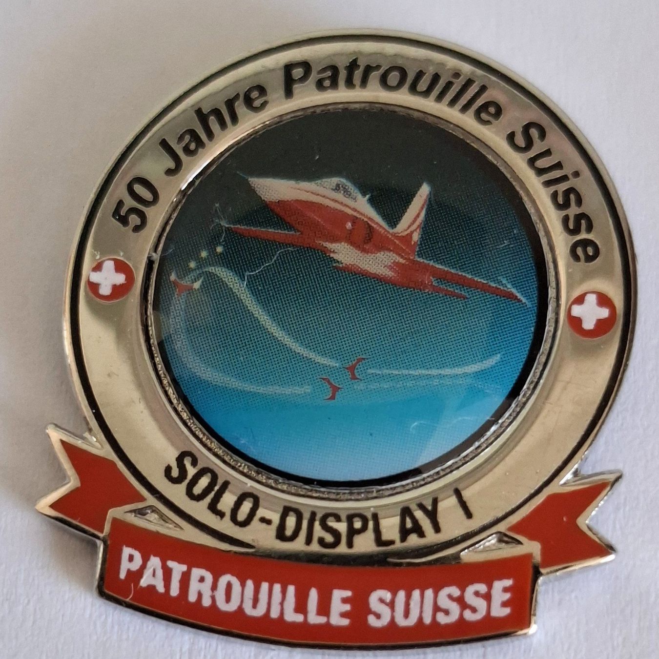 Schweizer Armee Placchette & Badge: Patrouille Suisse Solo-Display I – Usato da Hinterkappelen venduto da Schampus