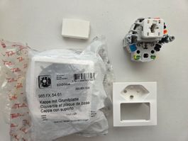 AP Schalter Steckdose Feller Kleinkombi Sch3/T13 EDIZIODUE